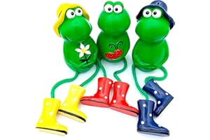 HENGBIRD 3PCS Outdoor Garden Ornaments - Frog Sitting Toad Plant Pot Perchers - Waterproof Resin Frog Garden Statues - Indoor/Outdoor Decoration - Sculpture Figurine for Patio Lawn Yard Décor