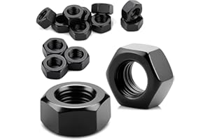 Pyroclasia 30 Pièces Ecrou M6 Écrous Hexagonaux Zingués Noirs Acier Ecrou Frein pour Vis Rondelles Tiges Filetées Boulons Raccords Fixations pour Usage Intérieur et Extérieur