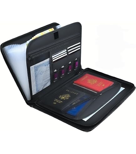 Cartella Documenti A Fisarmonica "In Case I Die" – Organizzatore Per Famiglia Con Tasche Etichettate, Portatile E Resistente