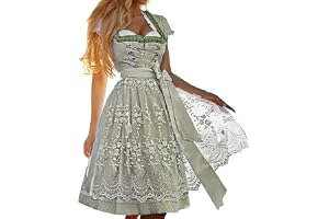 Generisk Oktoberfest Dirndl Dam: Traditionell klänning med förkläde och blus, Wiesn Dirndl Midi, perfekt Wiesn-klänning för karneval och folkfest, elegant design, storlek 36–42