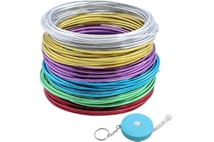 DXLing 6 Pièces 2 mm Fil en Aluminium Anodisé Fil de Bijoux Flexible Souple 6 Bobines de 5m Fil de Sculpture en Métal Pliable Différentes Couleurs pour DIY Perlage et Bijoux Artisanat Modèle Faisant