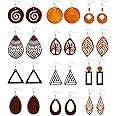 XiYee 12 Paia Orecchini in Legno per Donne Orecchini Pendenti Etnica Africani Orecchini Boemia Vintage Orecchini Leggeri Geom
