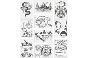 ONEBO 10 Stücke Tiere Schablonen Set,Tiere Schablonen Malen,Wiederverwendbare Malschablone,für handgemalte und Airbrush-Wandbilder