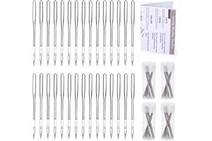 AXMRU 40 Pcs Sewing Machine Needles, 90/14 Universal Machine Needles, Sharp Sewing Needles with Sewing Accessories Instruction for Home Sewing Machine