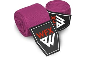 WFX Vendas de boxeo para artes marciales de 3,5 a 4,5 metros, guantes interiores, correas de apoyo para la muñeca, puñetazos debajo de los nudillos, bolsa de entrenamiento elástica pesada para Muay