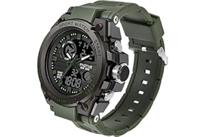 findtime Herren Sport Uhren Militär Outdoor Große Armbanduhr Digital Analog Zwei Zeitzonen LED Kalender Männer Jungen