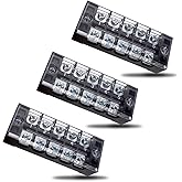 SRJQXH 3 Stück 5 Bit Schraubklemmenleiste Set, 600V 20A Zweireihige Schraubklemmen, Vorisolierte Terminal Barrier Strip mit S