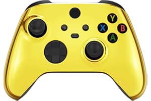 eXtremeRate Custom Shell for Xbox Core Wireless Controller - Revamp Your Gaming Gear - Chrome Gold Replacement Game Acessories Cover Faceplate for Xbox Series X & S Control [Controller NOT Included]
