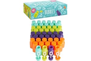 THE TWIDDLERS 48 Kleine Seifenblasen Set mit Stäbe für Kinder - Mitgebsel, Mitbringsel, Gastgeschenke für Kindergeburtstag & Hochzeiten, Partytüten, Give Aways