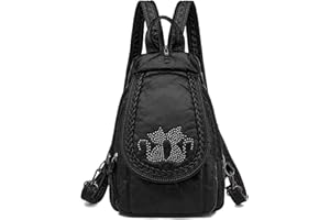 HUAZHIMAO Damen Rucksack Klein PU Leder Rucksäcke Elegant Kleiner Rucksackhandtaschen Mädchen Wasserdichte Backpack Daypack Mini Cityrucksack