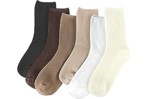SSKHE 6 Paires de Chaussettes en Coton pour Femme 37-40 Chaussettes Colorées Confortables en Coton pour Femme Matériaux Respirants et Doux pour le Sport, les Loisirs et Les Fêtes