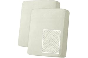 YSTELLAA Funda Asiento Sofa Elástico, Funda Cojin Sofa Separado Universal, Funda De Protección para Muebles, Ajustable, Antideslizante Y Suave, Lavable, 1 Asiento-2 Piezas, Beige
