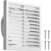 Hon&amp;Guan 150mm Rectangular Ventilation Grille with Mosquito Net ABS Brown | Exterior Grille Air Conditioning Ducts Ventilatio