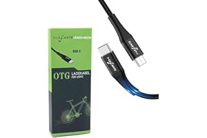 i-LEFANTE eBike - Cable de carga para Bosch Intuvia, Kiox, Nyon (antiguo), pantalla de bicicleta eléctrica, 35 cm de longitud, función OTG, micro USB a USB C, para ordenador de bicicleta