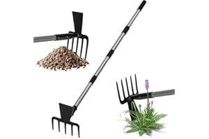 Walensee Weed Puller, Long Handle Garden Weeding Tool with 5-Prong Claw 2 in 1 Manual Weed Rake and Garden Hoe, 160 cm Weed Remover for Yard Lawn Garden Patio