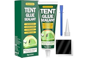 GLEAMGLEE Tent Repair Glue, Professional Tent Seam Sealer, Waterproof & Flexible Sealant Adhesive for Tent, Tarp, Awning & Groundsheet Repair and More - 60ml / 2.12oz