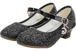 KANDEMY Mädchen Prinzessin Schuhe mit Absatz Festliche Glitzer Schuhe Kinder Stöckelschuhe für Geburtstag Hochzeit Halloween Karneval Fasching Ball Party 26-38