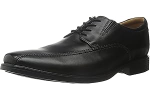 Clarks Tilden Walk Derby Derby Derbys męskie, Czarna skóra, 41.5 EU