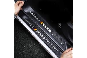 RIDGOEL 4Pcs Car Door Sill Protector Threshold Scuff Plate for Opel Vivaro, Carbon Fiber Car Kick Plates Automobile Welcome Pedal Decorative Strips (Vivaro)