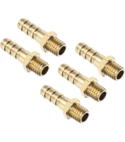 Messing-Verbindungsstück Metrischer Außengewinde-Stecker Mit Schlauchtülle – 8 Mm Tülle X M8x1,25 – 4 Stück, Für Wasser, Luft & Öl