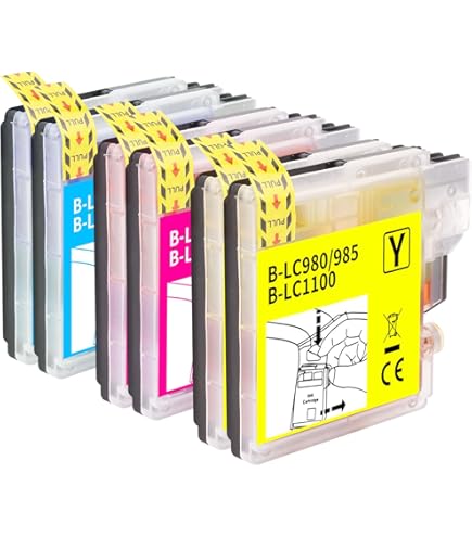 Tinta Brother DCP195C 30 Cartuchos De Tinta XL Compatibles Con Brother - LC980, LC985, LC1100, Para DCP, MFC Llavero Batman