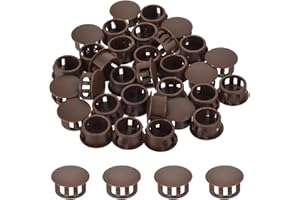 QUARKZMAN 32Pz Tappi Copriforo Marrone da 15mm (9/16"), Tappi per Fori in Plastica Copriforo Tappi Coprivite, Cappucci Terminali per Tubi di Bloccaggio, Mobili e Armadi
