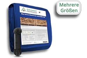 CoverUp! (2x3 m Gewebeplane - Farbe: Blau, 120g/m² - Beständigkeit durch verstärkte Gummiecken & rostfreie Ösen - Abdeckplane mit UV-Schutz - Plane inkl. 12m Seil