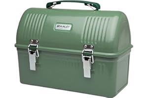 Stanley Classic Lunch Box 9.5L Hammertone Green - Fiambrera de acero inoxidable con asa - Recipiente para alimentos sin BPA -