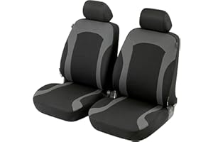 ‎WALSER Walser Auto-Sitzbezug Inde mit Reißverschluss, 2 Vordersitzbezüge, Zipp-IT Schonbezüge-Auto, Universal PKW-Sitzbezüge, Autositzschoner schwarz/grau