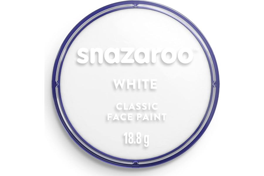 Snazaroo Classic Face and Body Paint for Kids and Adults, White Colour, Water Based, Easily Washable, Non-Toxic, Makeup, Body Painting for Parties, for Ages 3+