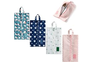 LSYYSL Torba na buty podróżne 4 szt., podróżna torba na kurz, organizator na buty pyłoszczelny, przechowywanie ubrań, Kolor biały, 20 x 34 cm