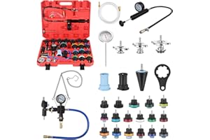 Faankiton 28PCS Testeur de Système de Refroidissement, Kit de Testeur de Pression du Système de Refroidissement, Testeur de Pression de Liquide de Refroidissement, Testeurs de Pression de Radiateur