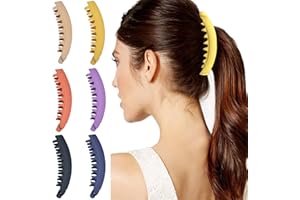 EYEGLA 6 Stück Große Bananenspangen Bunten Bananen Haarspange für dickes Haar,Rutschfeste Pferdeschwanz Halter Clip für Damen und Mädchen