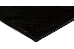 ORIENT FASHION Tela De Terciopelo Suave, Velour, punto elástico 50x150 cm (Negro)