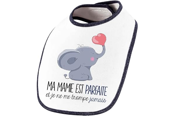 Planetee Bavoir bébé Membre famille Parfait Elephant | Accesoires bébé mignon et orginal thème famille pour cadeau naissance