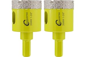 Secco Punte per Trapano Diamantate - 2pezzi 35mm Fresa Diamantata con Codolo Esagonale per Ceramica Gres Porcellanato Granito Marmo Quarzo Pietra Artificiale SANLEETEK