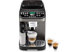 ‎DE'LONGHI De'Longhi Wspaniały Evo Next ECAM312.80.TB, automatyczny ekspres do kawy z mlekiem, ekspres do kawy i cappuccino z intuicyjnym wyświetlaczem dotykowym, 1450 W, czarny/tytanowy