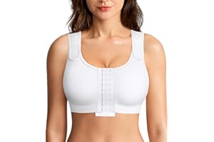 BRABIC Post Surgery Compression Bras for Women Front Closure Mastectomy Bra with Wide Adjustable Straps Wirefree