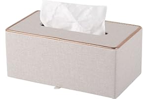 XNONE Soporte para caja de pañuelos, cubierta de caja de pañuelos de piel, caja de papel rectangular moderna, fondo reforzado con imanes, apto para casa, hotel, restaurante, oficina, coche (beige)
