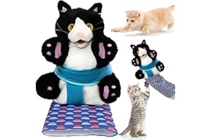 KOLGEIKJ Katzenspielzeug, Wrestling Cat Toy Puppet, Handpuppe Katze, Cat Wrestler Puppet Cats Wrestling,Katzen Plüschpuppe Interaktives Katzenspielzeug mit Robuster Polsterung Für Hauskatzen (blue2)