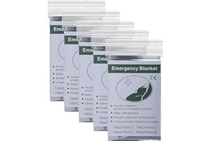 QH-Shop Couverture de Survie d'urgence Multifonction Couverture de Survie Camping Randonnée de Premiers Secours Sac de Sauvetage Argent 160X210 cm