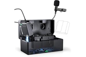 HOLLYVIEW Hollyland Lark150 Microfono Wireless Professionale a Bassa Latenza, 2.4GHz Microfono Lavalier Senza Fili per iPhone, Android, Podcast, DSLR Reflex, Video, Tablet, Computer, Laptop (Solo Kit)