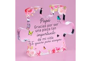 FANAOREN Dia del Padre Regalos, Regalo Papa, Placa Acrílica en Forma de Puzzle, Regalo Padre, Regalos para Padres, Regalo Padre Cumpleaños, Navidad, Dia del Padre Regalos Originales