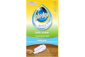 Pledge Duster Starter Kit - Picks Up Dust, Dirt and Lint with a Few Effortless Swipes (1 Handle with 2 Refills)
