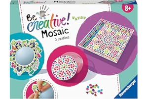 Ravensburger – Be Creative – Mosaïque Maxi – 3 Objets à réaliser – Décoration – Loisir créatif – Activité détente et créative – Dès 8 Ans – 18446