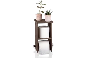 CUBIBOO® Portarrollos Papel Higienico de Madera Resistente y Ligera (16x16x30CM) | Soporte Papel Higienico de Pared con Repisa | Porta Rollos de Papel Higienico con Almacenaje Extra..