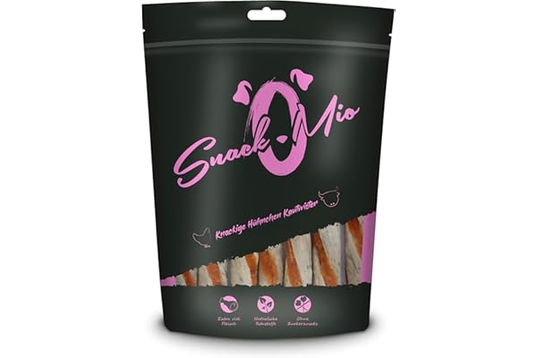 SnackOMio - Masticable Premium para Perros - Masticable crujiente de Pollo, 200g, 1 Pack (1 x 0,2kg)