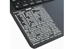 SYNERLOGIC Autocollant pour clavier Mac OS - Sans résidus - En vinyle laminé - Pour boîtier de clavier MacBook - 83 x 83 mm - Transparent/blanc