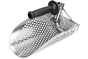spritool Cuchara de Arena de Playa con Mango Herramienta de detección de Metales Detector de Acero Inoxidable Detector de Metales de tamizado rápido
