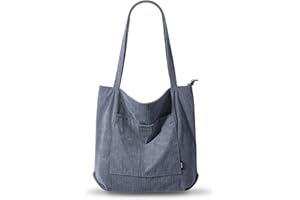 KALIDI FANCY FOREST KALIDI Sac fourre-tout imperméable pour femme - Sac cabas en velours côtelé avec fermeture zippée, poches, compartiments - Sac à bandoulière de grande capacité pour école, travail, shopping